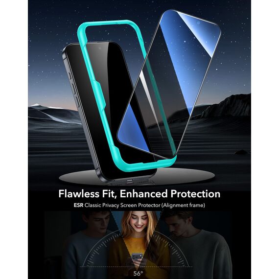 ESR für iPhone 17 Pro für Panzerglas, Displayschutzfolie 3 Stück, Display Sichtschutzfolie aus Gehärtetem Glas mit Einfachem Befestigungswerkzeug, Mikrogebogene Kanten, Hüllenfreundlich