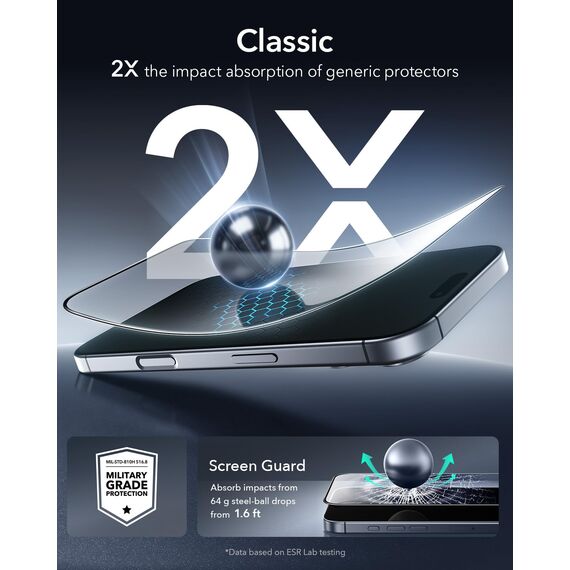 ESR für iPhone 17 Pro Max für Panzerglas, Displayschutzfolie 3 Stück, gehärtete Glasfolie mit einfachem Befestigungswerkzeug, 9H Härte, Vollbildschirm Schutzfolie iPhone 17 Pro Max, HD klar, kratzfest