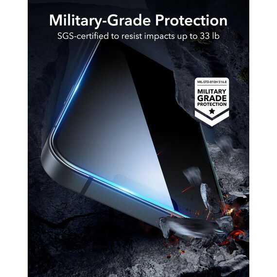 ESR für iPhone 14 Plus und iPhone 13 Pro Max für Panzerglas, 3 Stück, Schutzfolie praktischer Ausrichtrahmen, Militärnorm Schutz, sehr robust, kratzfest
