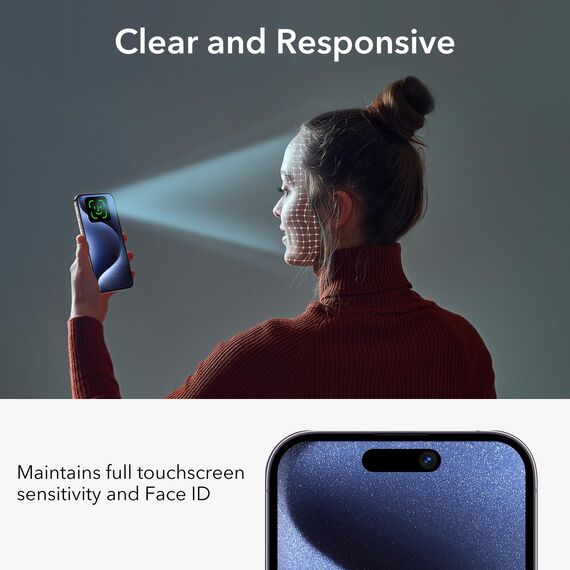 ESR für iPhone 15 Pro Max Panzerglas Display Sichtschutz, Anti Spy Displayschutz aus gehärtetem Glas, mikrogekrümmte Kanten, hüllenfreundlich, 3 Stück