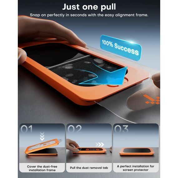 OMOTON für iPhone 17 Pro Panzer Schutz Glas [TOP Stoßfest] 9H Härte Schutzfolie mit Auto-Installation, Bläschenfrei, Hüllenfreundlich, 2 Stück