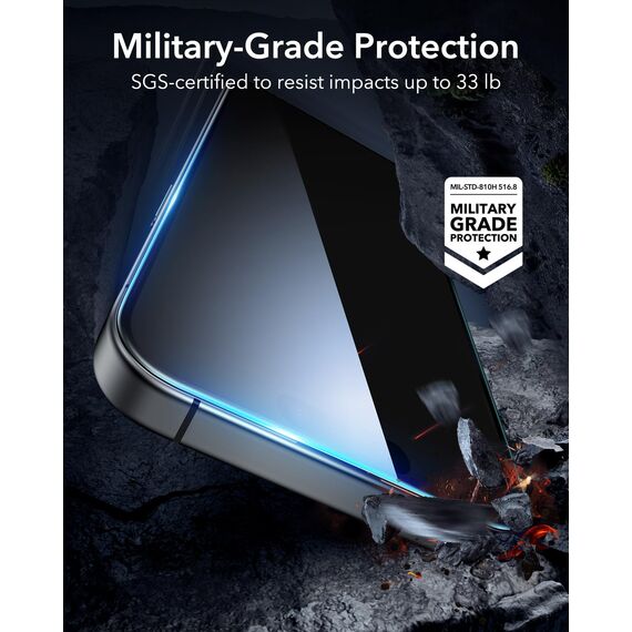 ESR für iPhone 16/iPhone 15 für Panzerglas, Displayschutzfolie 3 Stück, gehärtete Glasfolie mit einfachem Befestigungswerkzeug, 9H Härte, Vollbildschirm Schutzfolie iPhone 16/15, HD klar, kratzfest