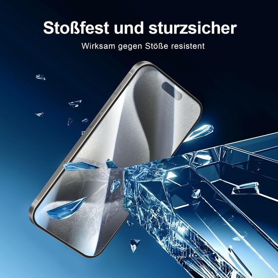 NEW'C 3 Stück für iPhone 15 Pro für Panzerglas (6,1 Zoll), Frei von Kratzern, 9H Härte, HD Displayschutzfolie, Ultra-klar, Ultrabeständig -Einfaches Installationswerkzeug enthalten