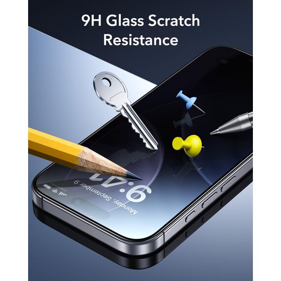 ESR für iPhone 17 Pro für Panzerglas, Displayschutzfolie 3 Stück, Display Sichtschutzfolie aus Gehärtetem Glas mit Einfachem Befestigungswerkzeug, Mikrogebogene Kanten, Hüllenfreundlich
