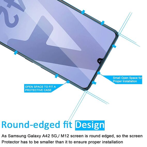 NEW'C 3 Stück für Samsung Galaxy A42 5G, Galaxy M12 für Panzerglas, Frei von Kratzern, 9H Härte, HD Displayschutzfolie, 0.33mm Ultra-klar, Ultrabeständig
