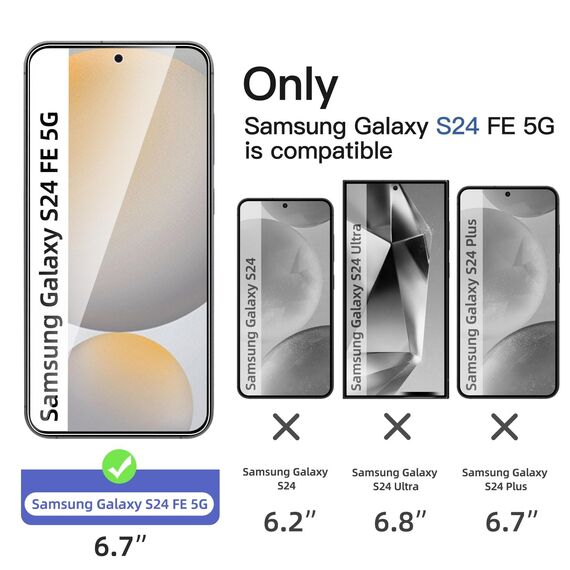 NEW'C 3 Stück für Samsung Galaxy S24 FE 5G für Panzerglas, Frei von Kratzern, 9H Härte, HD Displayschutzfolie, 0.33mm Ultra-klar, Ultrabeständig