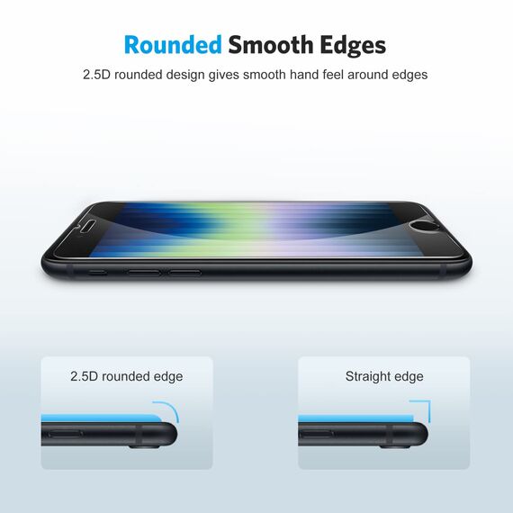 OMOTON [3 Stück Panzer Schutz Glas für iPhone SE 2022/iPhone SE 2020, iPhone 8/7, Schutzfolie mit Installationsrahmen, 9H Härte, Anti-Kratzer, Anti-Öl, Anti-Bläschen