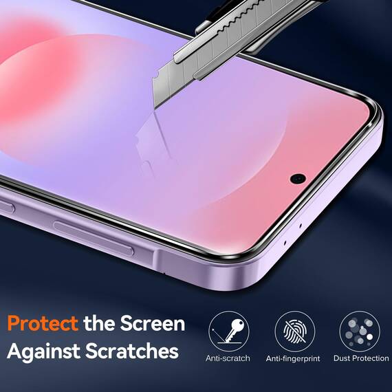 ivoler Nie Vergilbung Klar Hülle für Samsung Galaxy A37 5G mit Stoßfest Schutzecken,1 Handyhülle mit 3 Stück Panzer Schutz Glas, [Militärischer Schutz] Transparent Schutzhülle Dünn Case -Lila