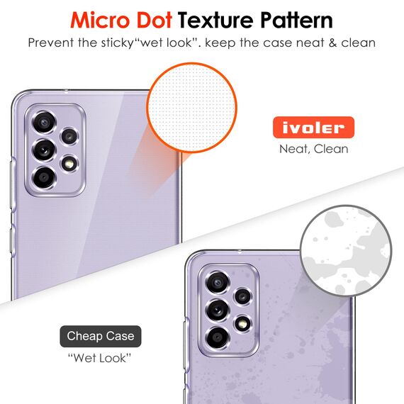 ivoler Hülle für Samsung Galaxy A52 4G / 5G / A52S 5G, mit 3 Stück Panzer Schutz Glas, Dünne Weiche TPU Silikon Transparent Stoßfest Schutzhülle Durchsichtige Handyhülle Kratzfest Case