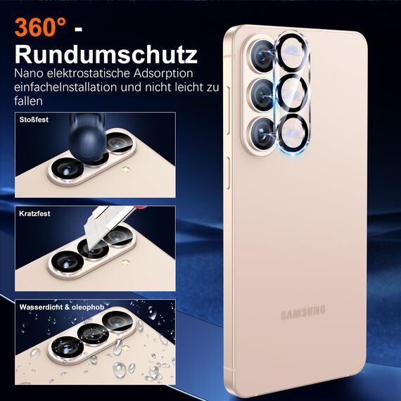 UniqueMe für Samsung Galaxy S26 Plus für Panzerglas, 2 Stück Schutzglas und 2 Stück Kameraschutz, Bruchsichere Schutzfolie für Samsung Galaxy S26 Plus, 9H-Härte Displayschutzfolie, HD-Klar