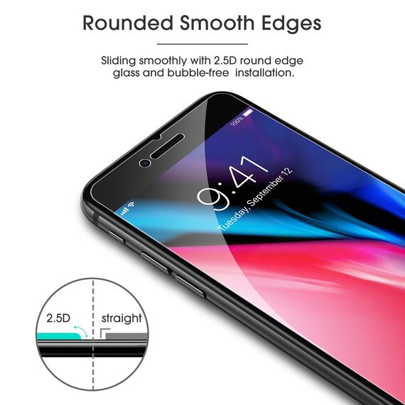 OMOTON [3 Stück] Schutzfolie für iPhone 8 Plus/iPhone 7 Plus [5,5 Zoll], 9H Härte, Anti-Kratzer, Anti-Öl, Anti-Bläschen