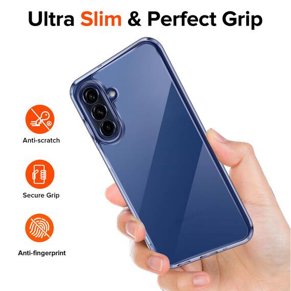 ivoler Nie Vergilbung HD Klar Hülle für Samsung Galaxy A17 4G / A17 5G, mit 2 Stück Panzer Schutz Glas, Militärischer Stoßfest Kratzfest Transparent Schutzhülle Dünn Durchsichtige Case - Dunkelblau