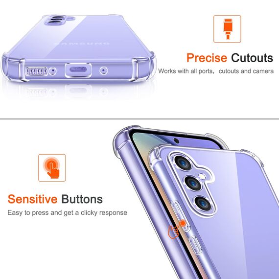 ivoler Klar Hülle für Samsung Galaxy A54 5G mit 3 Stück Panzer Schutz Glas, Dünne Weiche TPU Silikon Transparent Stoßfest Schutzhülle Durchsichtige Kratzfest Handyhülle Case Cover