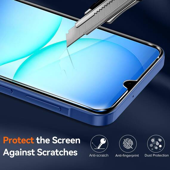 ivoler Nie Vergilbung HD Klar Hülle für Samsung Galaxy A17 4G / A17 5G, mit 2 Stück Panzer Schutz Glas, Militärischer Stoßfest Kratzfest Transparent Schutzhülle Dünn Durchsichtige Case - Dunkelblau