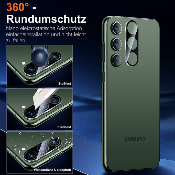 UniqueMe für Samsung Galaxy S23 für Panzerglas, 2 Stück Displayschutz und 2 Stück Kameraschutz, Bruchsichere Schutzfolie für Samsung S23, Leicht anzubringen, Keine Blasen, 9H-Härte, HD-Klar