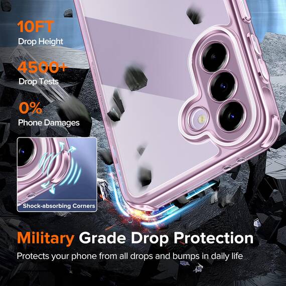ivoler Nie Vergilbung Klar Hülle für Samsung Galaxy A37 5G mit Stoßfest Schutzecken,1 Handyhülle mit 3 Stück Panzer Schutz Glas, [Militärischer Schutz] Transparent Schutzhülle Dünn Case -Lila
