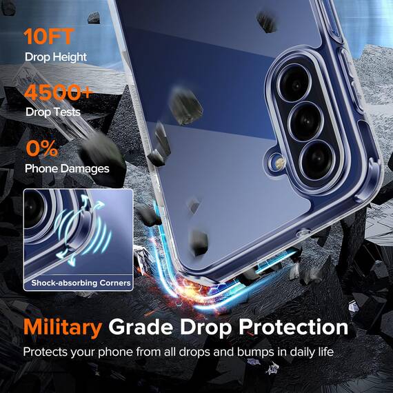 ivoler Nie Vergilbung HD Klar Hülle für Samsung Galaxy A17 4G / A17 5G, mit 2 Stück Panzer Schutz Glas, Militärischer Stoßfest Kratzfest Transparent Schutzhülle Dünn Durchsichtige Case - Dunkelblau