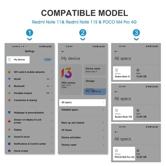 SPARIN 2 Stück Schutzfolie für Xiaomi Redmi Note 11 /11S 4G und Poco M4 Pro 4G(NO 5G), 9h Härte Schutzfolie für Redmi Note 11, HD,Anti-Kratzen