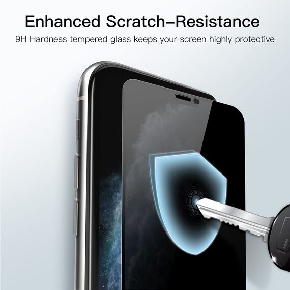 JETech Sichtschutz Full Screen für iPhone 11 Pro Max/XS Max 6,5 Zoll, Anti-Spy Panzer Schutz Glas Folie Schutzfolie, Kante zu Kante Displayschutz Hat Keinen Einfluss auf die Hülle, 2 Stück