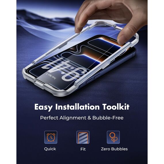 UNBREAKcable Schutzglas für iPhone 17 Pro (6,3 Zoll), 3 Stück für Panzerglas, 9H Härte Schutzfolie, Blasenfrei, mit Installationsrahmen, Ultradünn, 99,9% HD-Klarheit, hüllenfreundlich