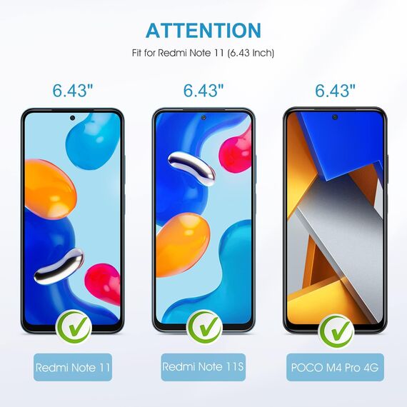 SPARIN 2 Stück Schutzfolie für Xiaomi Redmi Note 11 /11S 4G und Poco M4 Pro 4G(NO 5G), 9h Härte Schutzfolie für Redmi Note 11, HD,Anti-Kratzen