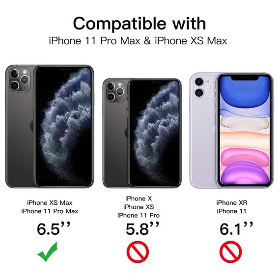 JETech Sichtschutz Full Screen für iPhone 11 Pro Max/XS Max 6,5 Zoll, Anti-Spy Panzer Schutz Glas Folie Schutzfolie, Kante zu Kante Displayschutz Hat Keinen Einfluss auf die Hülle, 2 Stück