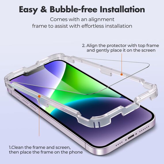 UNBREAKcable Schutzfolie für iPhone 16e/iPhone 14/iPhone 13/13 Pro [3 Stück], 9H Härte Schutzglas für iPhone 6,1 Zoll, [HD Klar Displayschutzfolie][Kratzfest][Anti-Fingerprint][Blasenfrei]