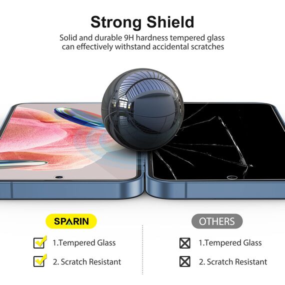 SPARIN 2 Stück Panzer Schutz Glas für Xiaomi Redmi Note 12 4G/5G und Poco X5 5G 6,67 Zoll, 9H Härte Schutzfolie für Redmi Note 12, HD Displayschutzfolie,Anti-Kratzen