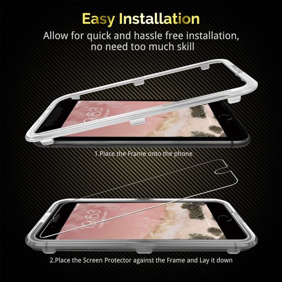 UNBREAKcable Schutzfolie für iPhone SE 2020/ SE 2022, iPhone 8/7/6/6s Panzerfolie [3 Stück], 9H Härte Schutzglas, 2.5D Displayschutzfolie [Anti-Bläschen, Anti-Kratzer, leicht anzubringen]
