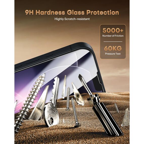OMOTON für iPhone 17e/16e Panzer Schutz Glas mit Montagerahmen, kompatibel mit iPhone 17e/16e Schutzfolie, Anti-Kratzer, Bläschenfrei, 3 Stück