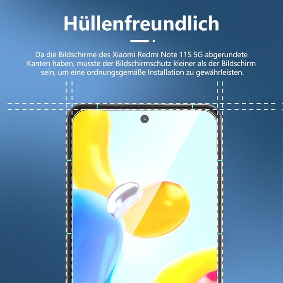 NEW'C 3 Stück für Xiaomi Redmi Note 11S 5G (6,6") für Panzerglas, Frei von Kratzern, 9H Härte, HD Displayschutzfolie, 0.33mm Ultra-klar, Ultrabeständig
