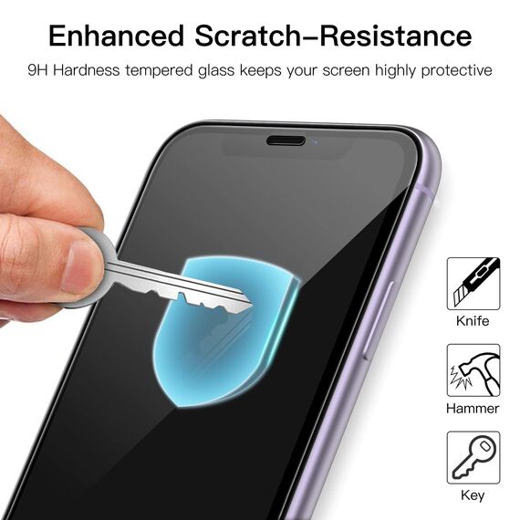 JETech Full Screen Schutzfolie für iPhone 11/XR 6,1 Zoll, Schwarzer Rand, Panzer Schutz Glas Folie Displayschutz mit Einfaches Installationswerkzeug, Hat Keinen Einfluss auf die Hülle, 3 Stück