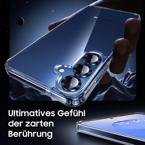 UniqueMe für Samsung Galaxy S25 Hülle - Handyhülle für Samsung S25 Case, 5 in 1 Set Rundumschutz Schutzhülle Cover,1 Handyhülle & 2 Schutzfolie & 2 Kameraschutz - Transparent