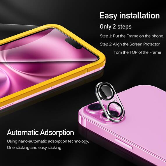 ivoler 3+3 Stück Panzer Schutz Glas für iPhone 16 Plus, 3 Stücke Schutzfolie Mit 3 Stück Kameraschutz und Positionierhilfe, 9H Härte, HD Klar, Anti-Kratz, Anti-Bläschen