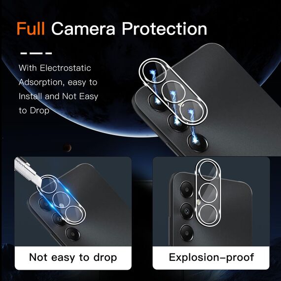 Wayneer Schutzfolie für Samsung Galaxy A55 5G für Panzerglas mit Rahmen Positionierhilfe, 3 Stück Panzer Schutz Glas & 3 Stück Kameraschutz, Anti-Kratzen Folie 9H Härte HD Folie