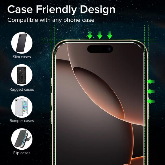 ivoler 3+3 Stück Schutz Glas für iPhone 16 Pro, 3 Stücke Schutzfolie Mit 3 Stück Kameraschutz und Positionierhilfe, 9H Härte, HD Klar, Anti-Kratz, Anti-Bläschen