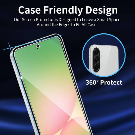 Wayneer Schutzfolie für Samsung Galaxy A56 5G für Panzerglas mit Rahmen Positionierhilfe, 3 Stück Panzer Schutz Glas & 3 Stück Kameraschutz, Anti-Kratzen Folie 9H Härte HD Folie