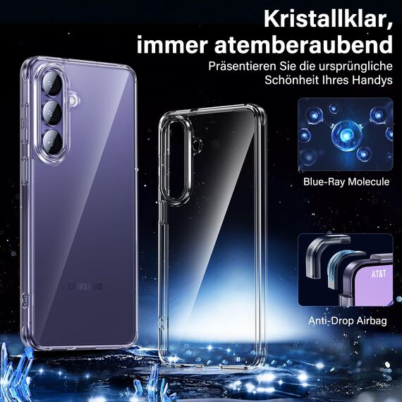 UniqueMe für Samsung Galaxy S26 Hülle - Handyhülle für Samsung Galaxy S26 Case, Rundumschutz Hülle Set Schutzhülle Cover, 1 Handyhülle & 2 Schutzfolie - Transparent
