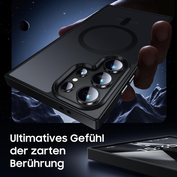 UniqueMe für Samsung Galaxy S24 Ultra Hülle, 5-in-1-Set Handyhülle für Samsung Galaxy S24 Ultra Case Rundumschutz Schutzhülle Cover,1 Handyhülle & 2 Schutzfolie & 2 Kameraschutz - Matt Schwarz