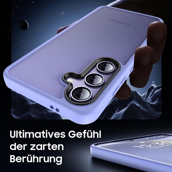 UniqueMe für Samsung Galaxy S24 Hülle, 5-in-1-Set Handyhülle für Samsung Galaxy S24 Case Rundumschutz Schutzhülle Cover,1 Handyhülle & 2 Schutzfolie & 2 Kameraschutz - Matt Lila