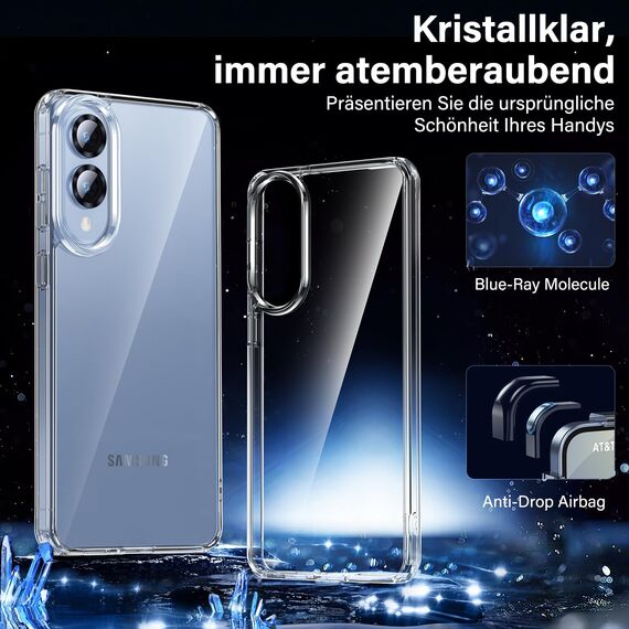 UniqueMe für Samsung Galaxy S25 Edge Hülle - Handyhülle für Samsung S25 Edge Case, 5 in 1 Set Rundumschutz Schutzhülle Cover,1 Handyhülle & 2 Schutzfolie & 2 Kameraschutz - Transparent