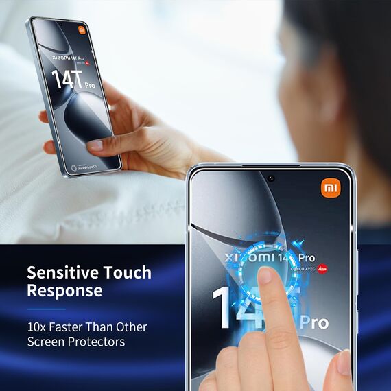 Wayneer Schutzfolie für Xiaomi 14T Pro für Panzerglas mit Rahmen Positionierhilfe, 3 Stück Panzer Schutz Glas & 3 Stück Kameraschutz, Anti-Kratzen Folie 9H Härte HD Folie