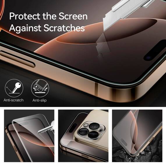 ivoler 3+3 Stück Panzer Schutz Glas für iPhone 16 Pro Max, 3 Stücke Schutzfolie Mit 3 Stück Kameraschutz und Positionierhilfe, 9H Härte, HD Klar, Anti-Kratz, Anti-Bläschen