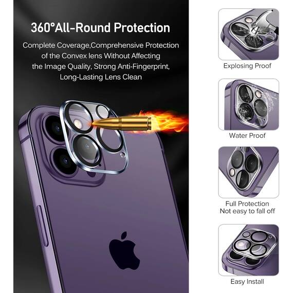ivoler 3+3 Stück Panzer Schutz Glas Kompatibel für iPhone 14 Pro Max 6.7 Zoll, 3 Stücke Schutzfolie Mit 3 Stück Kameraschutz und Positionierhilfe, 9H Härte, HD Klar, Anti-Kratz, Anti-Bläschen