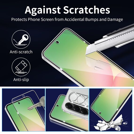 Wayneer Schutzfolie für Samsung Galaxy A56 5G für Panzerglas mit Rahmen Positionierhilfe, 3 Stück Panzer Schutz Glas & 3 Stück Kameraschutz, Anti-Kratzen Folie 9H Härte HD Folie (Packung mit 2)