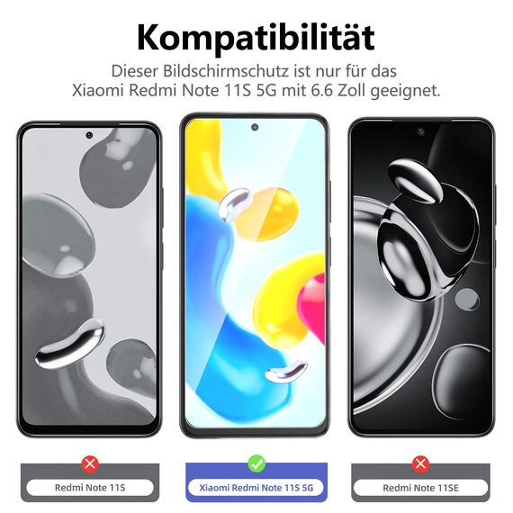 NEW'C 3 Stück für Xiaomi Redmi Note 11S 5G (6,6") für Panzerglas, Frei von Kratzern, 9H Härte, HD Displayschutzfolie, 0.33mm Ultra-klar, Ultrabeständig