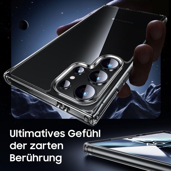 UniqueMe für Samsung Galaxy S24 Ultra Hülle, 5-in-1-Set Handyhülle für Samsung S24 Ultra Case Rundumschutz Schutzhülle Cover,1 Handyhülle & 2 Schutzfolie & 2 Kameraschutz - Transparent