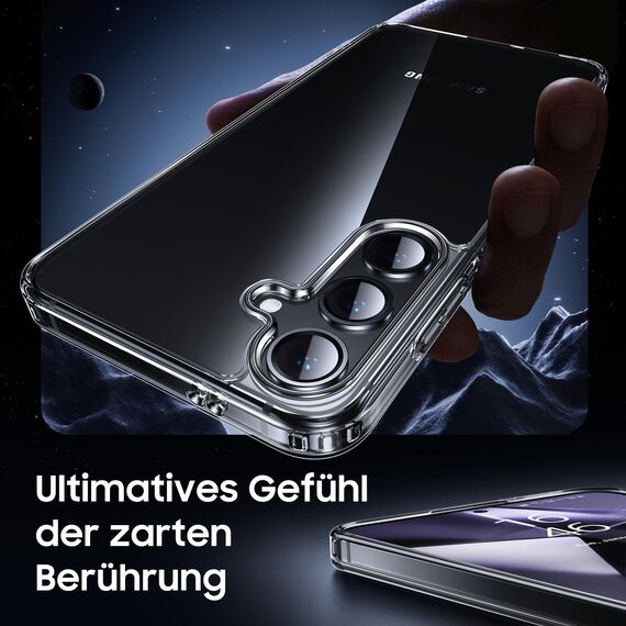 UniqueMe für Samsung Galaxy S24 Hülle, 5-in-1-Set Handyhülle für Samsung S24 Case Rundumschutz Schutzhülle Cover,1 Handyhülle & 2 Schutzfolie & 2 Kameraschutz - Transparent