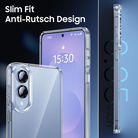 UniqueMe für Samsung Galaxy S25 Edge Hülle - Handyhülle für Samsung S25 Edge Case, 5 in 1 Set Rundumschutz Schutzhülle Cover,1 Handyhülle & 2 Schutzfolie & 2 Kameraschutz - Transparent