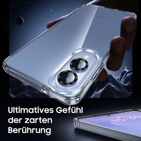 UniqueMe für Samsung Galaxy S25 Edge Hülle - Handyhülle für Samsung S25 Edge Case, 5 in 1 Set Rundumschutz Schutzhülle Cover,1 Handyhülle & 2 Schutzfolie & 2 Kameraschutz - Transparent